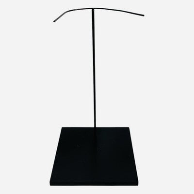 13" Black Metal T-Arm Mask Sculpture Figurine Doll Display Stand