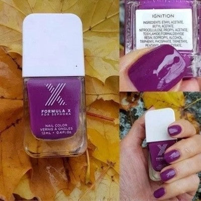 Sephora Formula X IGNITION Nail Polish Top Coat Purple 0.5oz New