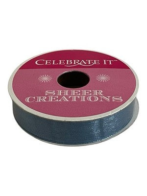 Celebrate It Sheer Creations Slate Blue Nylon Ribbon 5/8in 20yd NIP