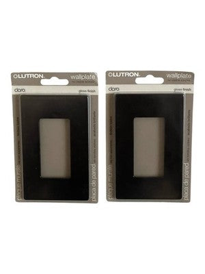 Lutron Claro Gloss Black Wallplate Lot of 2 Single Gang No Screws NIP