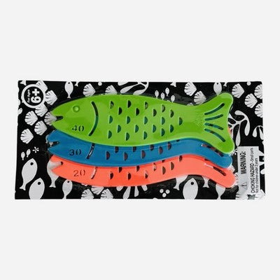 Dive and Catch Fish Multi Color Plastic Pool Toys 3 Pack 20/30/40 NIP