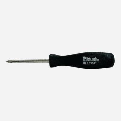 Pittsburgh #1 x 3" Phillips Head Screwdriver Black Handle Hand Tool VG