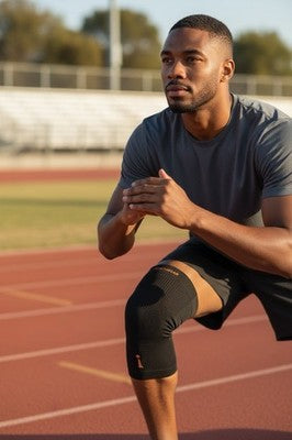 Incrediwear Black Compression Knee Sleeve Pain Relief Sz M LS903 Carbon Infused