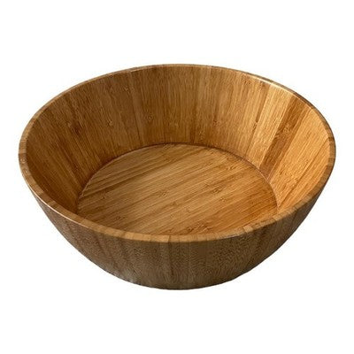 Vintage Jumbo Hand Carved Wood Salad Bowl Large 11.75” Organic Serving Dish