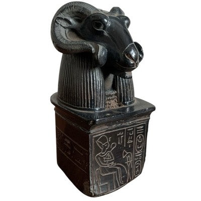 Pair Vintage Amun Ram Bookend Egyptian Decorative Figurines Historic 3.5x3.5x6.5