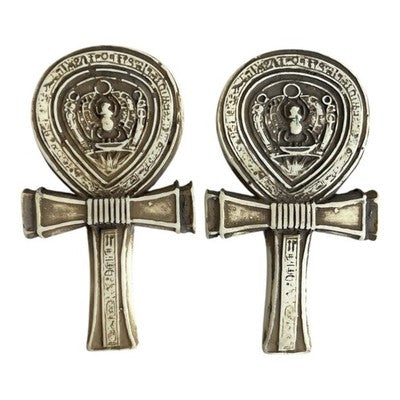 Pair Of Egyptian Ankh Decor Cross Symbol of Life 3.5" Magnets Amulet SouvenIr