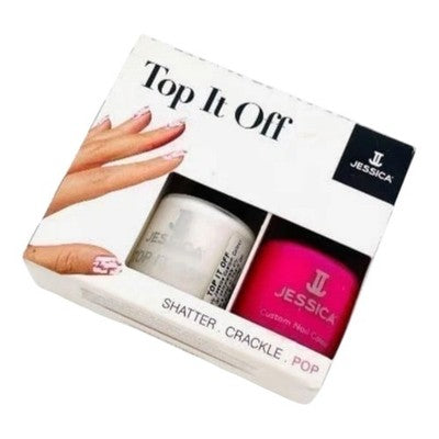 Jessica Top It Off Nail Polish Set Shatter Crackle 481 Nail Lacquer Duo NIB