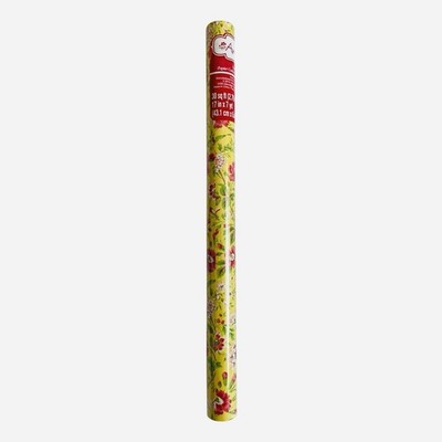 April Cornell Vintage Floral Gift Wrap Roll Yellow Pink Roses 30 sq ft New