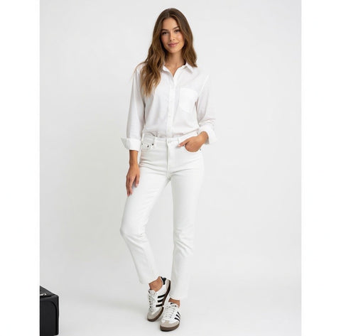 Lucky Brand Women's White Skinny Jeans Size 8/29 Ankle Stretch Cotton Denim VG