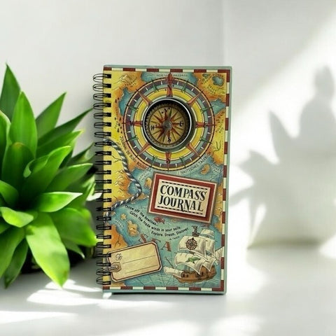 Historic Jamestowne Compass Journal Diary Spiral Bound Notebook 8x5 Lined Blank