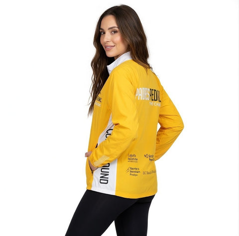 Primal Padres Pedal The Cause Women's Windbreaker XXL Yellow Cycling Jacket NWT