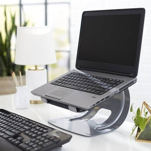 Amazon Silver Metal Laptop Stand 9.5"x6.5" MacBook PC Desk Riser Ergonomic VG