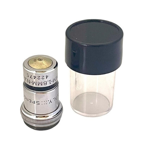 Spencer Lens Co Microscope Objective Lens 1.8MM 1.25 95X Buffalo NY with Case
