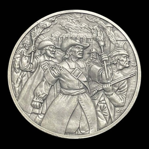 Franklin Mint History of Colonial America Pewter Medal Bacon's Rebellion Vintage