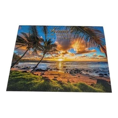 2025 Kauai Garden Isle Calendar 11x17 Hawaii Beach Sunset Wall Calendar New