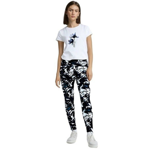 Balance Collection Black Gray Abstract Compression Leggings Women M 28 Inseam VG