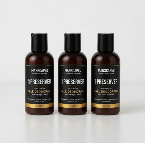 Lot 3 MANSCAPED The Crop Preserver Anti Chafing Mens Ball Deodorant 2oz New