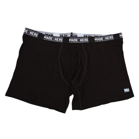 MADE HERE All American Black White Viscose Rayon Spandex Boxer Brief Mens Sz S