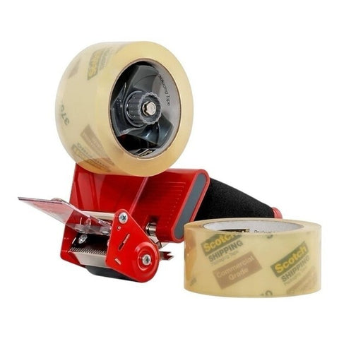 Scotch 3M Red Packaging Tape Gun Dispenser Foam Grip Handle VG