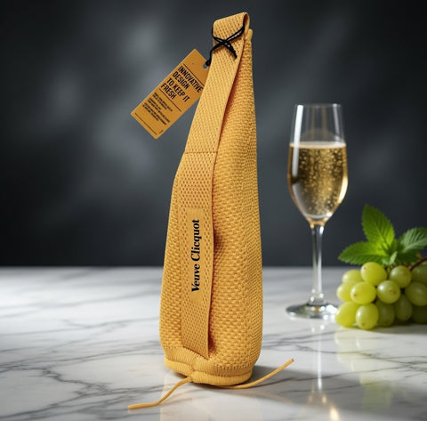 Veuve Clicquot Ice Jacket Champagne Bottle Cooler Sleeve Insulated Yellow NWT