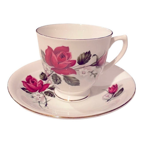 Vintage ROYAL KENT Bone China Set Tea Cup & Tea Saucer Porcelain Set