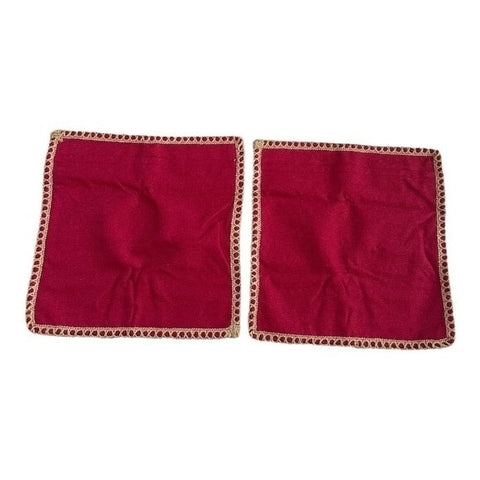 NianEr Burgundy Red Tan Decorative Pillow Covers 18"x18" Set of 2 Textured NIP