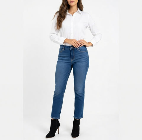 Jennifer Lopez Capri Jeans Size 6 Blue Medium Wash Mid-Rise Cropped Stretch VG