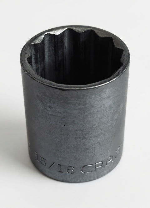 Vintage Craftsman 15/16" Socket 1/2" Drive 12-Point SAE Made in USA G+ Condition