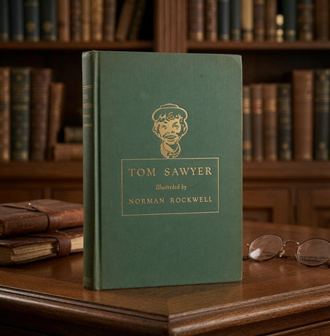 The Adventures of Tom Sawyer Illustrated Norman Rockwell Heritage Press Green