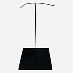 13" Black Metal T-Arm Mask Sculpture Figurine Doll Display Stand