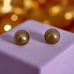 Gold Faux Pearl Stud Earrings Button Earrings NWOT