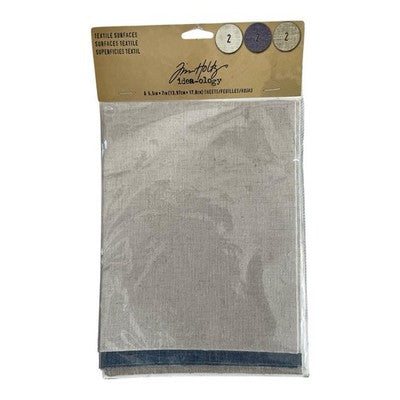 Tim Holtz Idea-ology Textile Surfaces Adhesive Fabric Sheets 6-Pack New