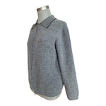 FRENCH CONNECTION Womens Sweater M Grey Wool Zip Front Long Sleeve Cardigan VG