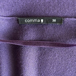 Comma Purple Tie Front Cropped Cardigan Sweater Ribbed Knit Sz 38 US M Elegant