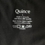 Quince Seamless Black Cami Thong Bodysuit Size L Adjustable Straps NWT