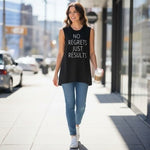CHIN UP Apparel Womens Tank Top XL Black White NO REGRETS JUST RESULTS Workout