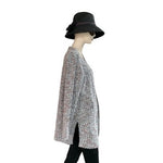 Jones New York Signature Boucle Tweed Open Front Cardigan Duster Sweater Coat M