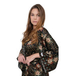 Luxury Batik Silk Blend Floral Kimono Robe Women’s Wrap Robe One Size NIB