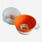 Decor Microsafe Large Microwave Bowl Vented Lid Soup Noodle Oats Orange 4.85 NIB