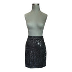 Sinequanone Sequin Embellished Pencil Mini Skirt Black One Size S-L Stretch EXC