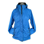 Women's Blue Waterproof Rain Jacket Size M Hooded Windbreaker Winter Sports NWOT