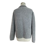 FRENCH CONNECTION Womens Sweater M Grey Wool Zip Front Long Sleeve Cardigan VG