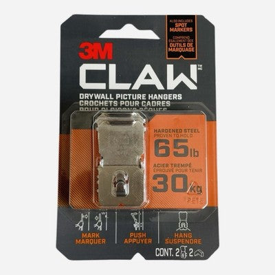 3M Claw 65lb Drywall Picture Hangers With Spot Markers NIP