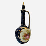 Vintage 1969 Giffard Cobalt Blue Gold Decanter Pitcher France Porcelain Stopper