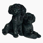 Dog Mate Labradors in Love Ceramic Figurine 4" Black Puppy Couple Sculpture Dog