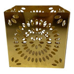 Teleflora Gold Metal Starburst Cutout Tealight Candle Holder 4.25in VG