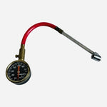 Vintage Donkey 4x4 Tire Gauge 0-80 PSI Brass Red Hose Flexible Chuck VG