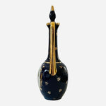 Vintage 1969 Giffard Cobalt Blue Gold Decanter Pitcher France Porcelain Stopper