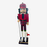 Holiday Home Irish Nutcracker Golfer 15" Wood Handmade Checkered Soldier VG