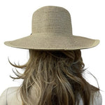 Smith & Hawken Wide Brim Straw Sun Hat Black Ribbon Chin Cord Natural Tan VG